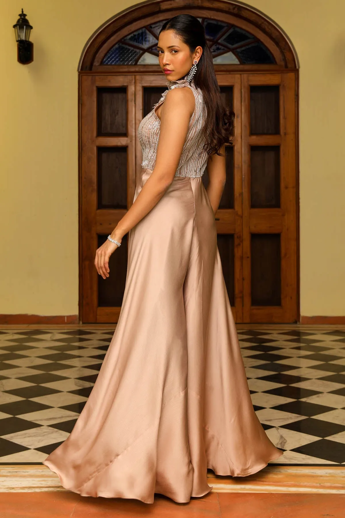 Skin Embroidered Yoke Jumpsuit