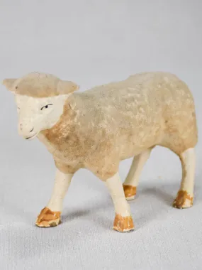 Small 19th-century sculpture of a lamb for a Christmas nativity scene 4¼"