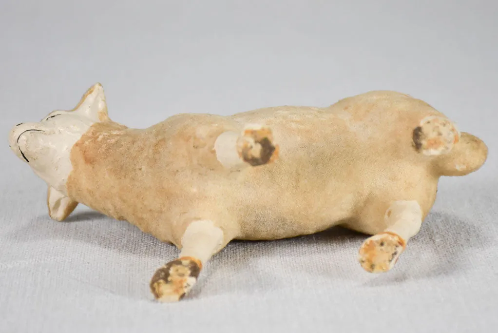 Small 19th-century sculpture of a lamb for a Christmas nativity scene 4¼"