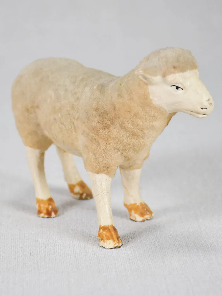 Small 19th-century sculpture of a lamb for a Christmas nativity scene 4¼"