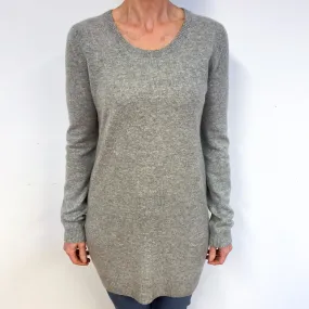 Smoke Grey Cashmere Scoop Neck Jumper Medium