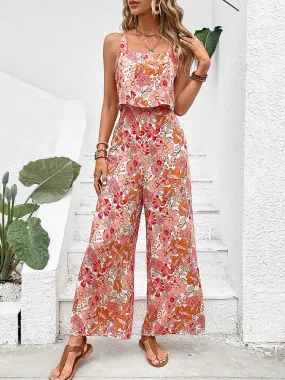 Summer Women's Printed Jumpsuit – Sexy Halter Beach Romper, 2025 New Fashion Long Jumpsuit for Women
