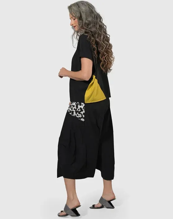 TEKBIKA BLISS BOXY TOP, YELLOW/PRINT ALEMBIKA