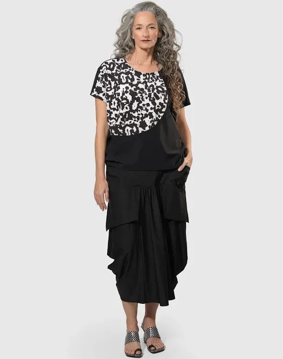 TEKBIKA BLISS BOXY TOP, YELLOW/PRINT ALEMBIKA