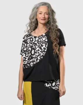 TEKBIKA BLISS BOXY TOP, YELLOW/PRINT ALEMBIKA