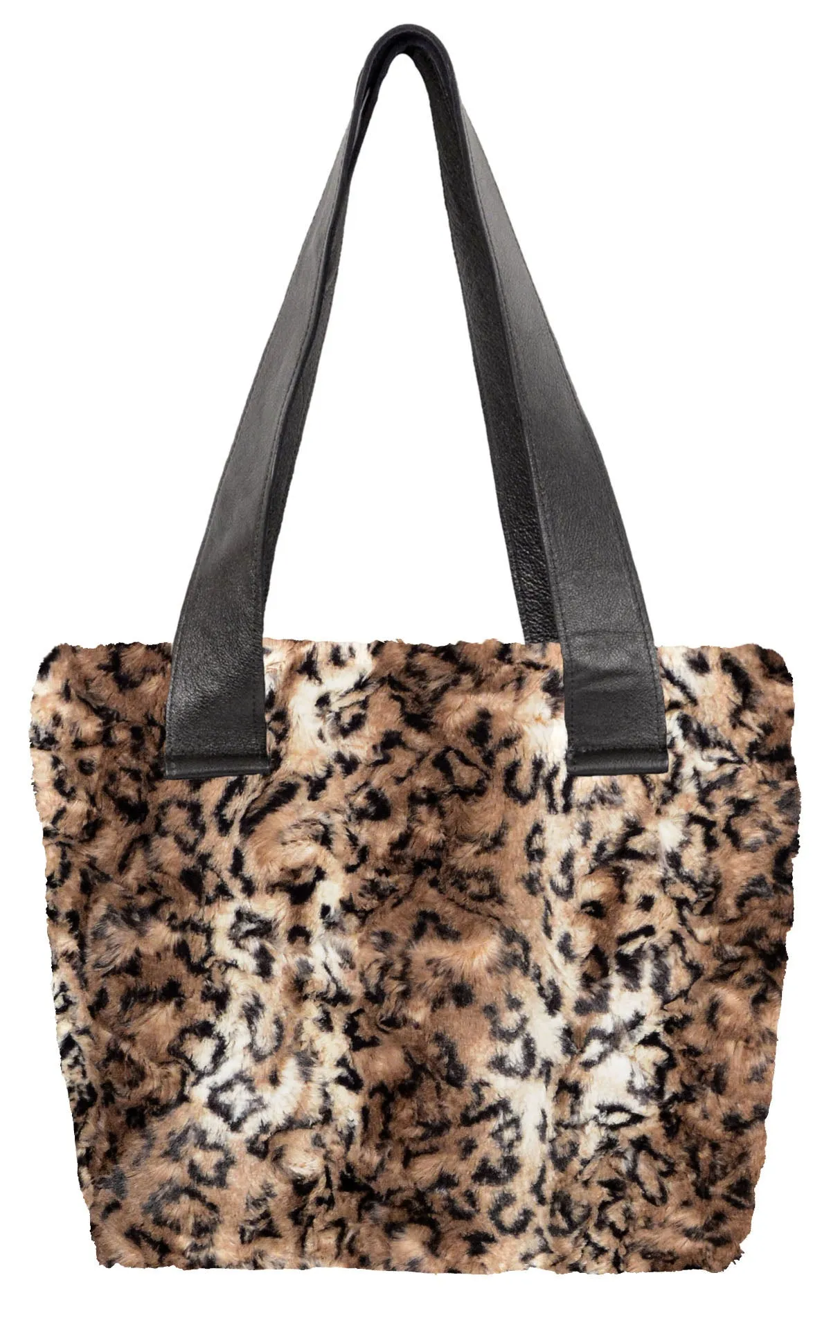 Tokyo Tote - Luxury Faux Fur Carpathian Lynx (One with Leather Handles Left!)