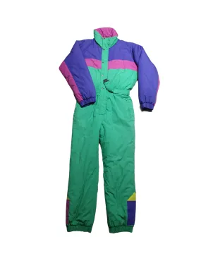 Vintage 80s 90s Colorblock Jumpsuit with foldable hood