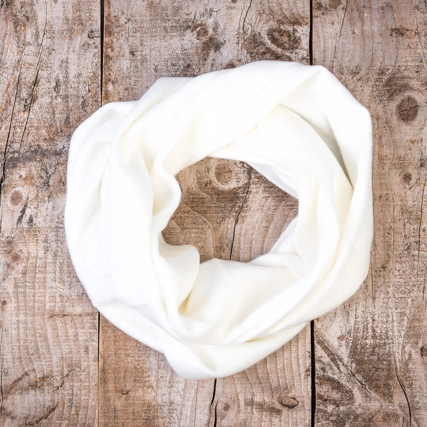 White Alpaca Wool Cozy Oversized Infinity Scarf