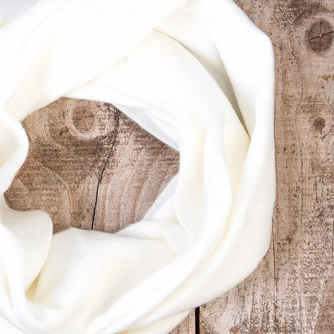 White Alpaca Wool Cozy Oversized Infinity Scarf
