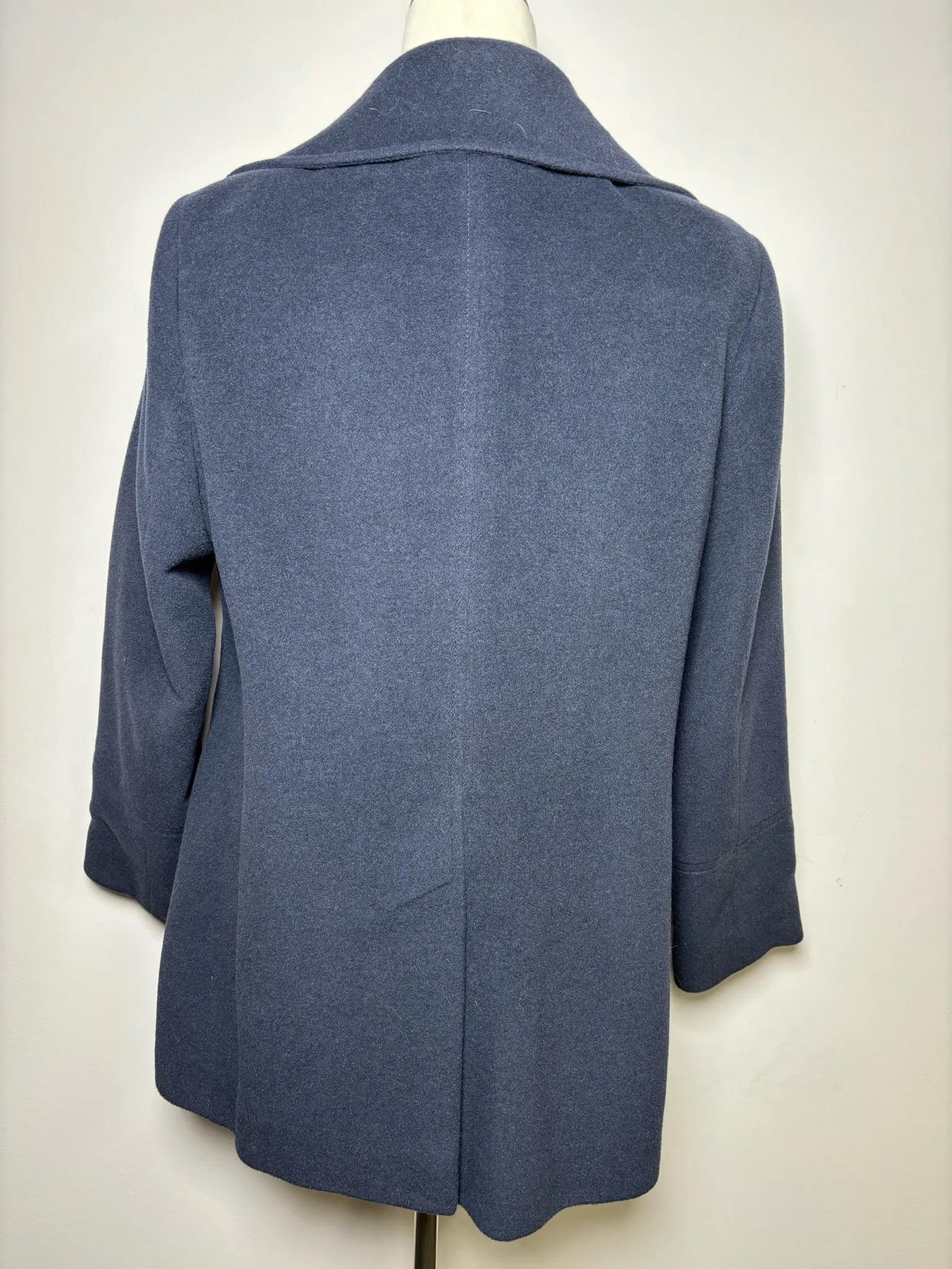 Women Size 12 Akris Punto Blue Wool Blend Coat