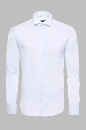 WSS White Plain Stand Collar Formal Tuxedo Shirt  - Singen