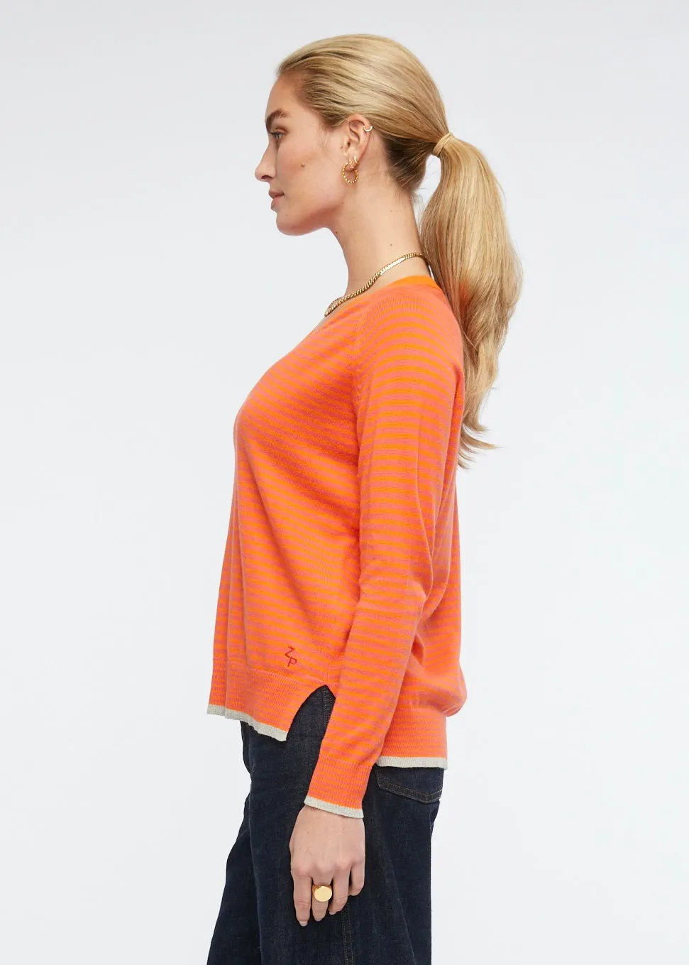 Zaket & Plover  -  Essential Stripe V  (Apricot Combo)