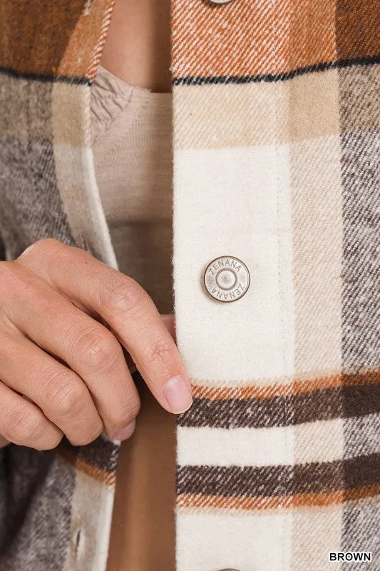 Zenana Clothing Yarn Dyed Plaid Shacket