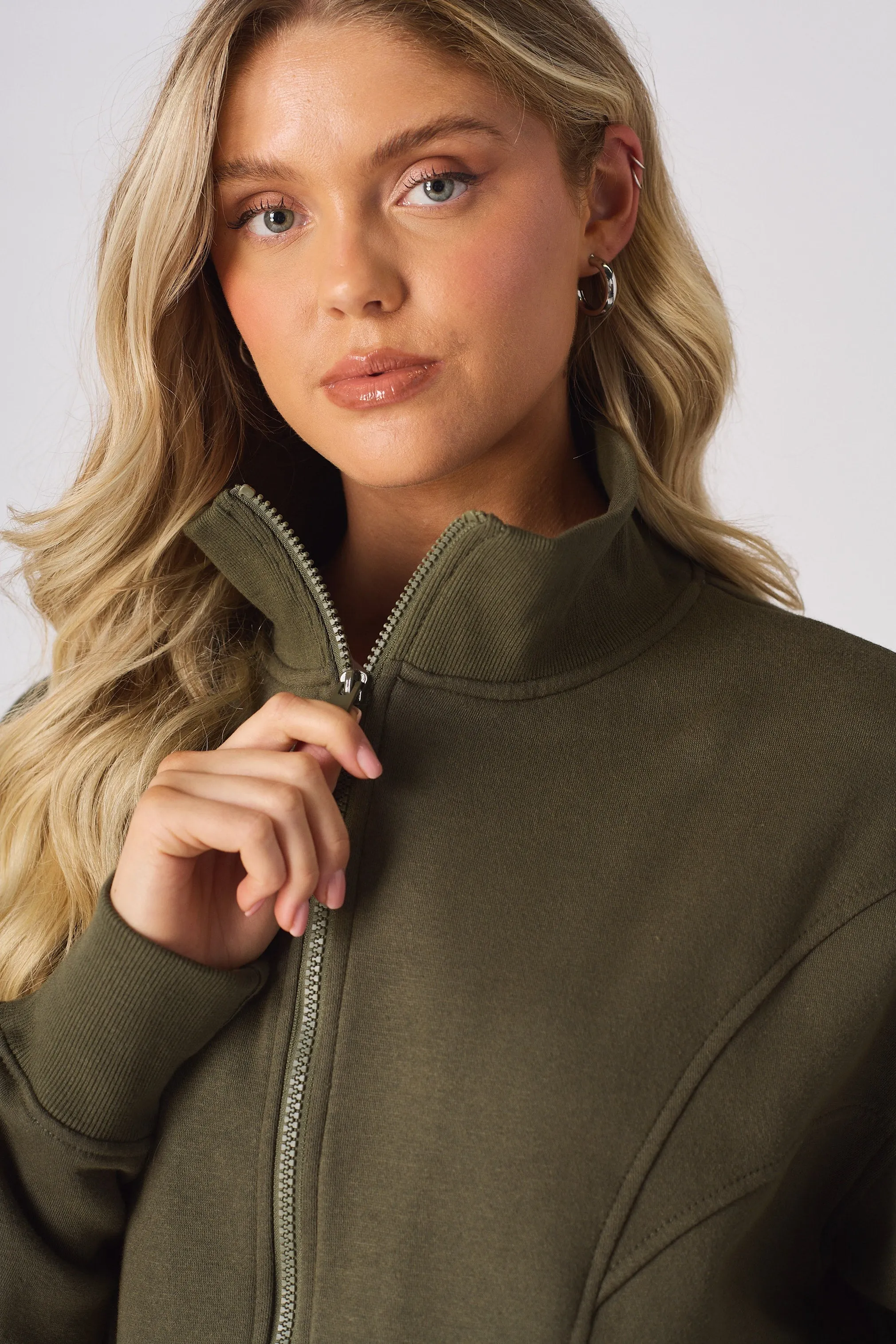 ZIP UP SWEATSHIRT - GREEN