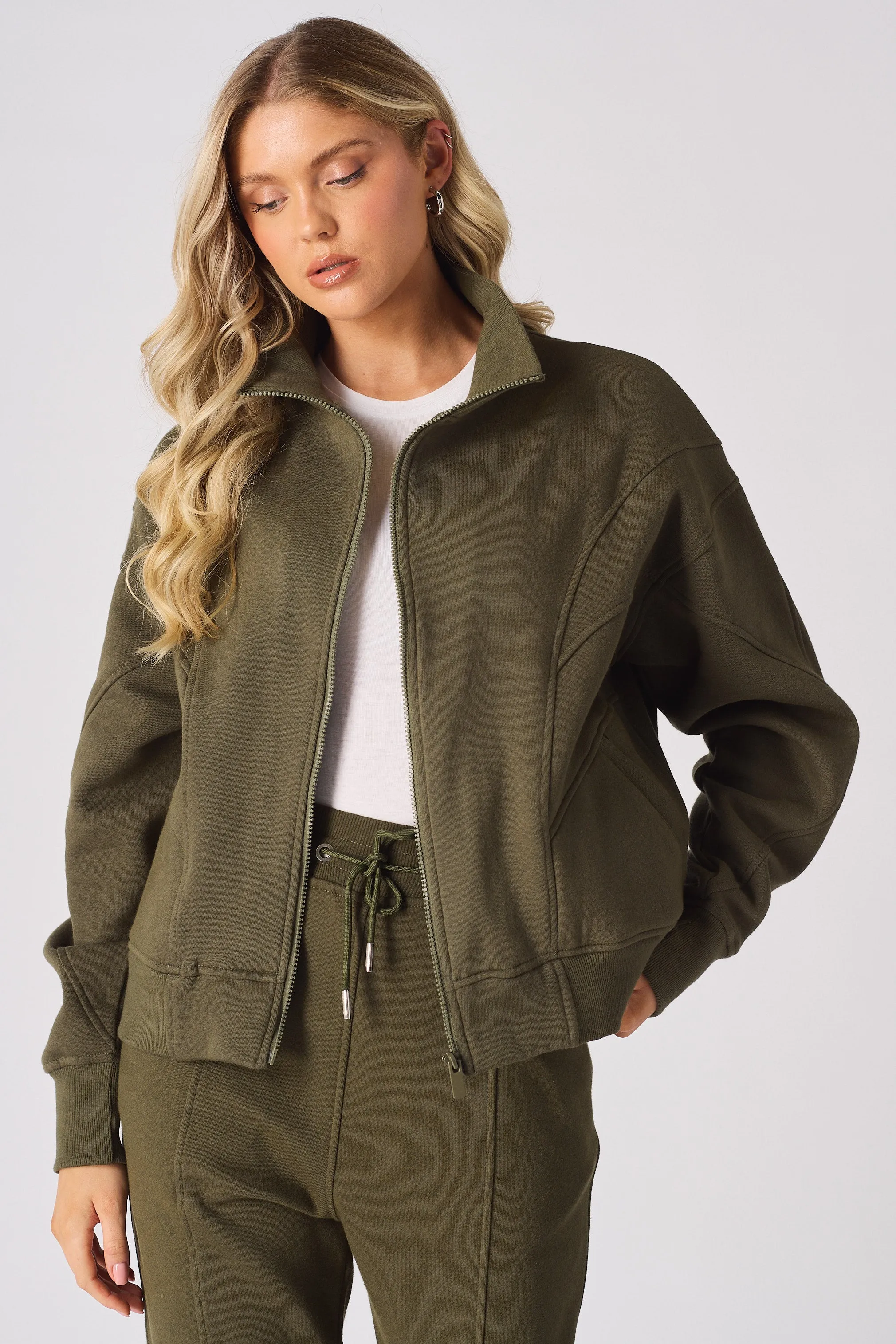 ZIP UP SWEATSHIRT - GREEN