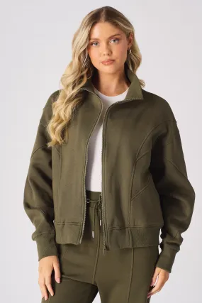 ZIP UP SWEATSHIRT - GREEN