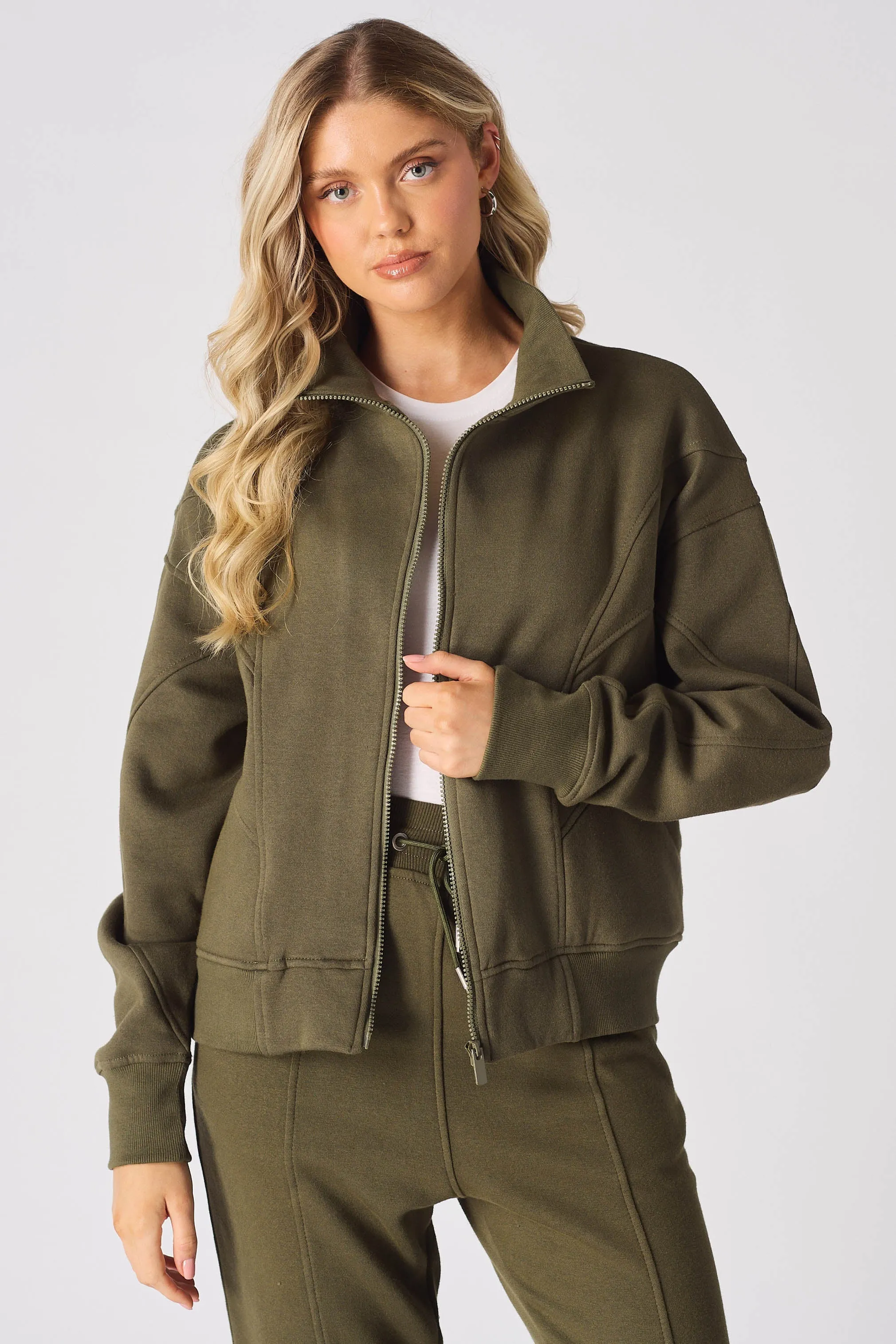 ZIP UP SWEATSHIRT - GREEN